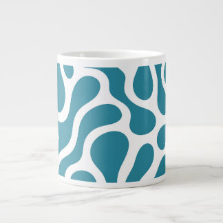 Caneca De Café Grande Mug Céramique Pattern Léopard Abstrait Bleu Teal
