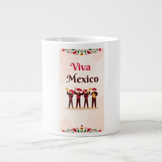 Caneca De Café Grande Mug coffee sample viva mexico  (Frente)