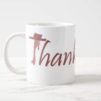 Caneca De Café Grande Mug com peru de Ação de Graças