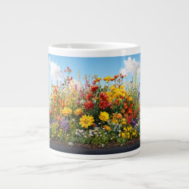 Caneca De Café Grande Mug da Especialidade de Jardim de Flores Selvagens