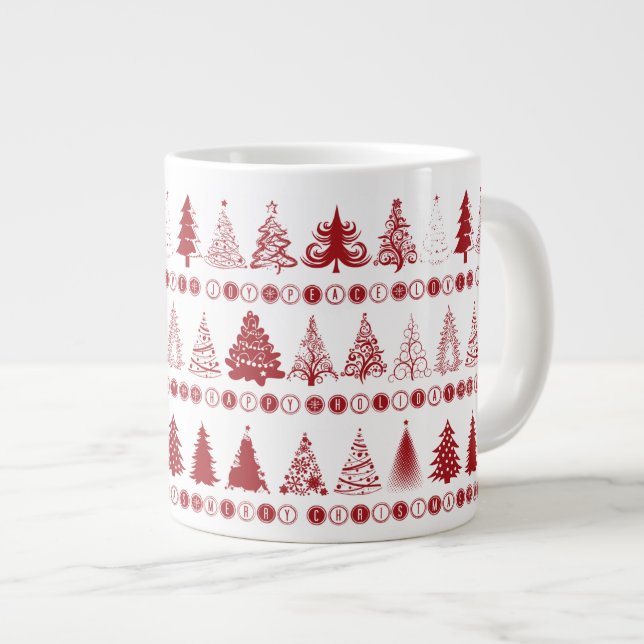 Caneca De Café Grande Mug de árvore de Natal (Frente Esquerda)