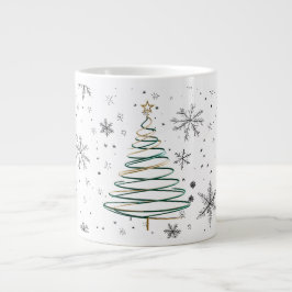 Caneca De Café Grande Mug de Árvore de Natal Elegante