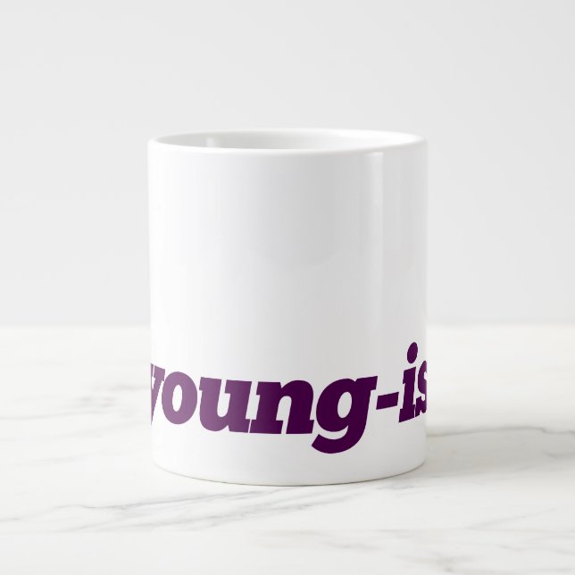 Caneca De Café Grande Mug de Café Extra Grande - #Young-ish - Roxo (Frente)