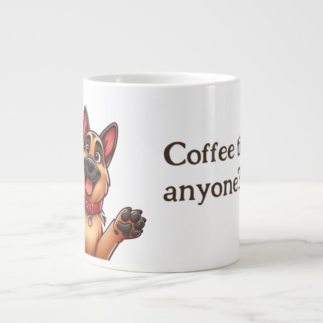 Caneca De Café Grande MÚG de café German shepherd Anyone (Frente)