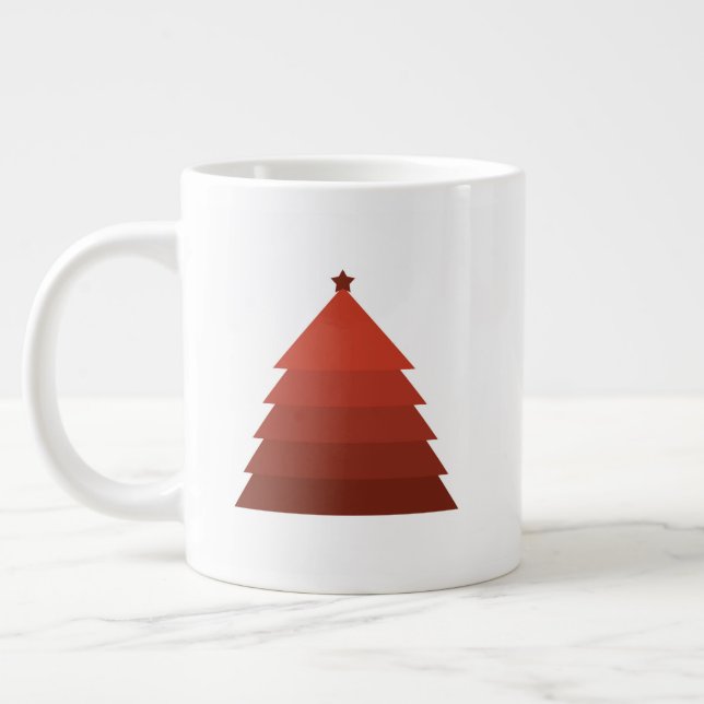 Caneca De Café Grande Mug de café gigante da árvore de Natal Vermelha (Esquerda)