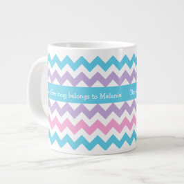 Caneca De Café Grande Mug De Café Jumbo Personalizado, Cevrons Multicolo