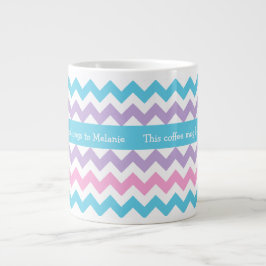 Caneca De Café Grande Mug De Café Jumbo Personalizado, Cevrons Multicolo