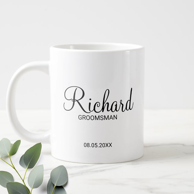 Caneca De Café Grande Mug de café personalizado do Padrinho de casamento (Criador carregado)