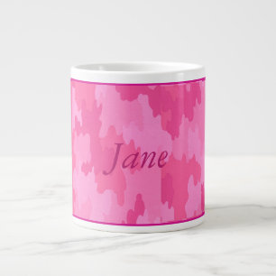 Caneca De Café Grande Mug de Camuflagem Rosa Personalizada