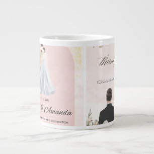 Caneca De Café Grande Mug de Casamento de Noiva e de Groom - Casal Român