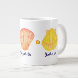 Caneca De Café Grande Mug de Especialidade de Seashell de Aquarela