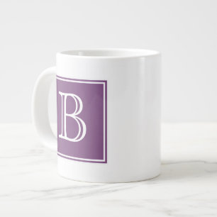 Caneca De Café Grande Mug de Especialidade em Monograma Quadrado Roxo
