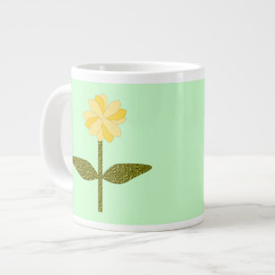 Caneca De Café Grande Mug de Flor Amarelo