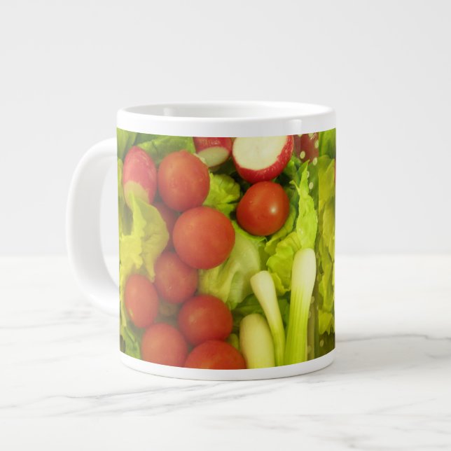 Caneca De Café Grande Mug de legumes de salada (Frente Esquerda)