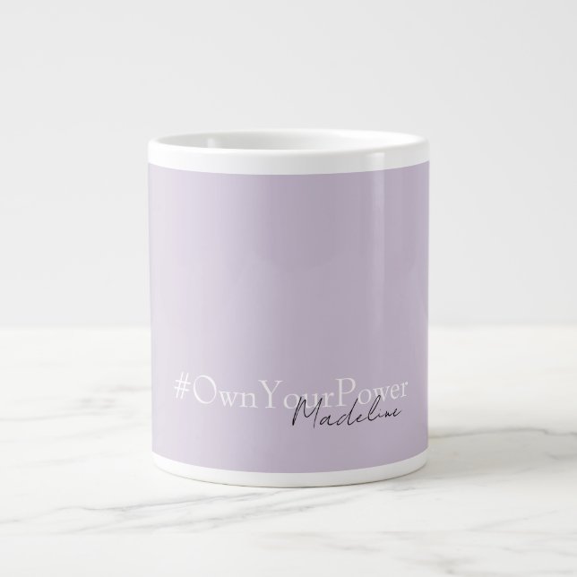 Caneca De Café Grande Mug de Nome Personalizado - Oferta de Empoderament (Frente)
