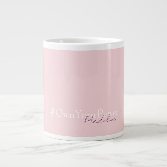 Caneca De Café Grande Mug de Nome Personalizado - Oferta de Empoderament (Frente)
