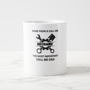 Caneca De Café Grande Mug de Pai Mecânico - Celebrando o duplo papel da