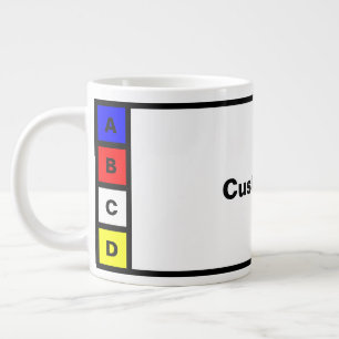 Caneca De Café Grande Mug de palavra personalizável com 4 letras