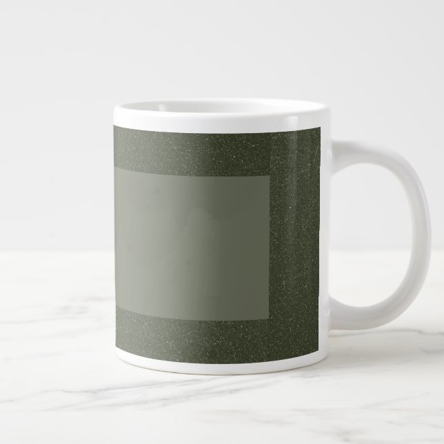 Caneca De Café Grande Mug de rótulo verde de Moss personalizável (Direita)
