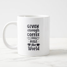 Mug de tamanho grande com "Rule The World"