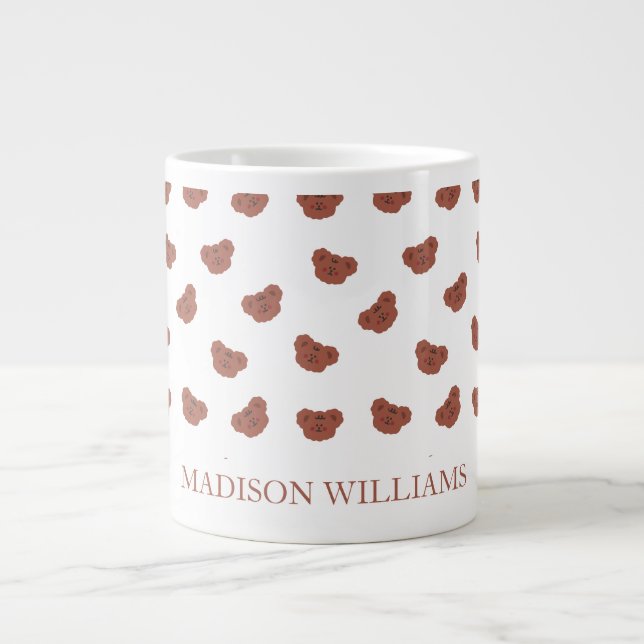 Caneca De Café Grande Mug de Urso de Teddy Personalizado | Presente Pers (Frente)