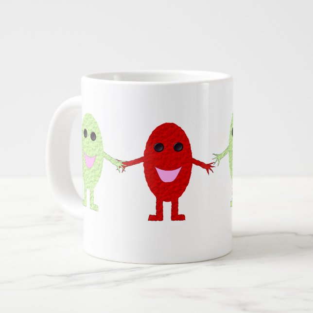 Caneca De Café Grande Mug de Uva de Amizade (Frente Esquerda)