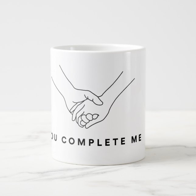 Caneca De Café Grande Mug Elegante - Presente perfeito para Casais (Frente)