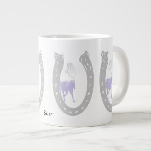 Caneca De Café Grande Mug/Ferradura com Cavalos