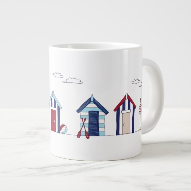 Caneca De Café Grande Mug Grande - Cabanas de Praia (Frente Esquerda)