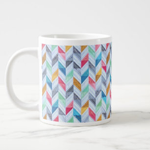 Caneca De Café Grande Mug Grande - Padrão De Arenque Com Cor Múltipla