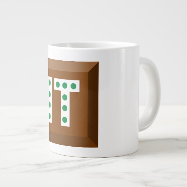 CANECA DE CAFÉ GRANDE MUG JUMBO BRANCO CHOCOLATE BOMBONS (Frente Esquerda)