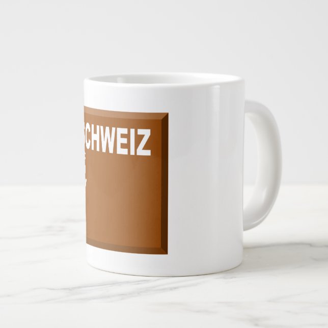 CANECA DE CAFÉ GRANDE MUG JUMBO BRANCO CHOCOLATE SCHWEIZ (Frente Esquerda)
