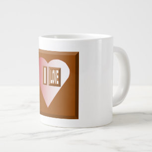 CANECA DE CAFÉ GRANDE MUG JUMBO BRANCO I BOBINA CHOCOLATE