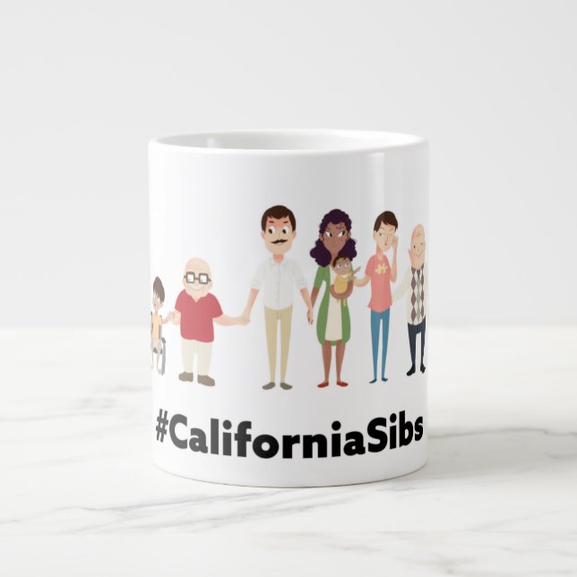 Caneca De Café Grande Mug jumbo #californiasibs (Frente)
