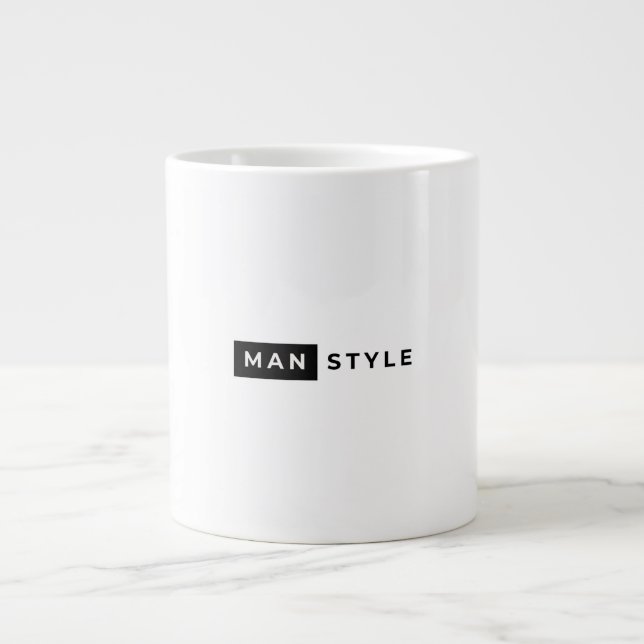 Caneca De Café Grande Mug logo man style (Frente)