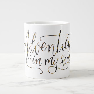 Caneca De Café Grande Mug motivacional "Aventura na Minha Alma"