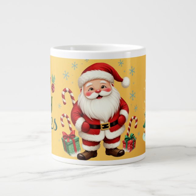 Caneca De Café Grande Mug Natal Premium - Holly Jolly Deseja (Frente)