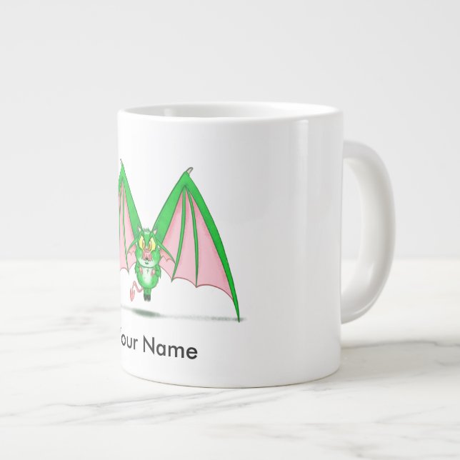 Caneca De Café Grande Mug personalizado com "M" de personagem monstro (Frente Esquerda)