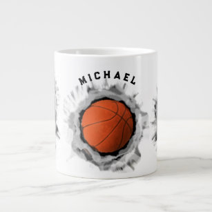 Caneca De Café Grande Mug personalizado de basquetebol