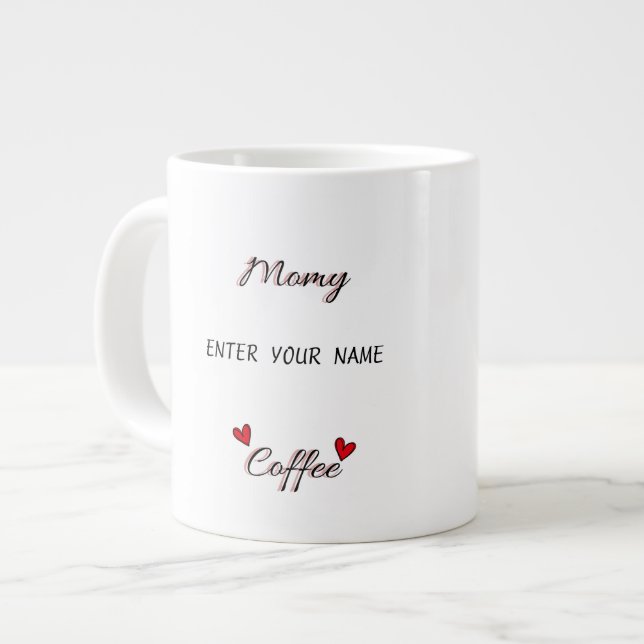 Caneca De Café Grande Mug personalizado do dia da mãe - presente persona (Frente Esquerda)