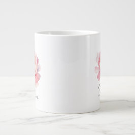 Caneca De Café Grande Mug personnalisé Pivoine Aquarelle Rose 