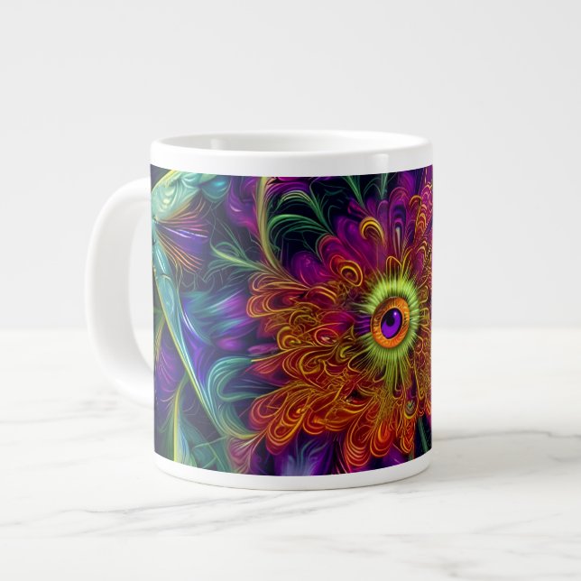 Caneca De Café Grande Mug PsychoFlower 20oz (Frente Esquerda)