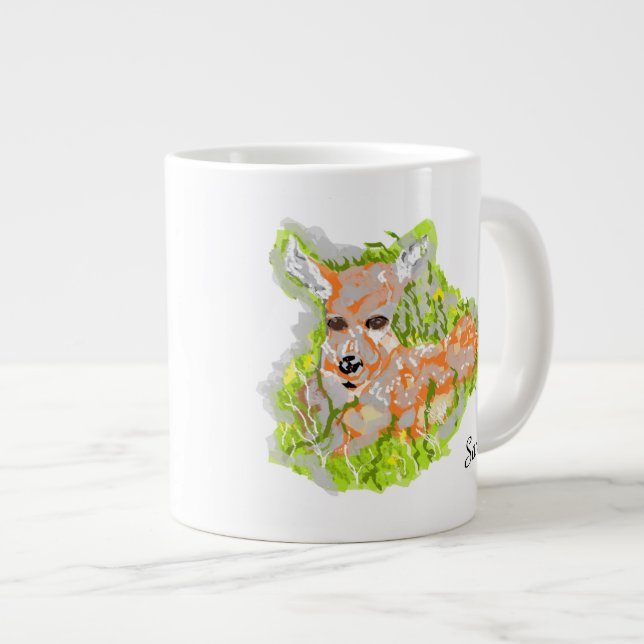 Caneca De Café Grande Mug: Relaxamento De Fawn (Frente Esquerda)