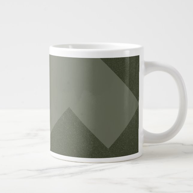 Caneca De Café Grande Mug Verde Moderno Geométrico (Direita)