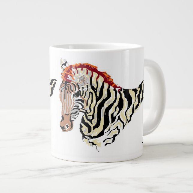 Caneca De Café Grande Mug/ Zebra (Frente Esquerda)