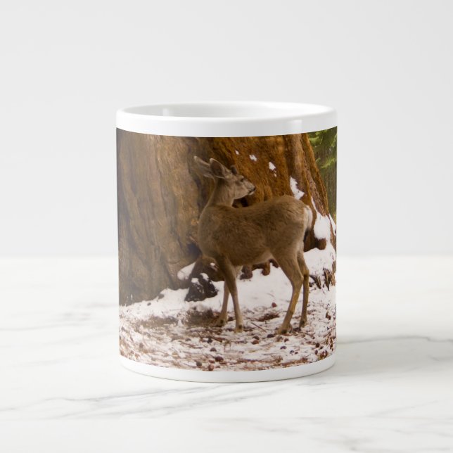 Caneca De Café Grande Mule Deer (Frente)