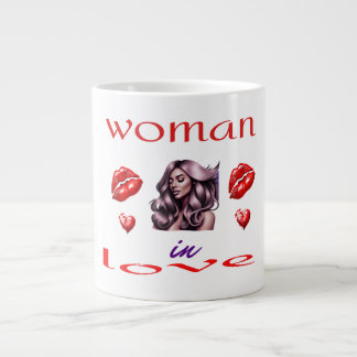 Caneca De Café Grande "Mulher Apaixonada" - Arte do Dia dos Namorados .