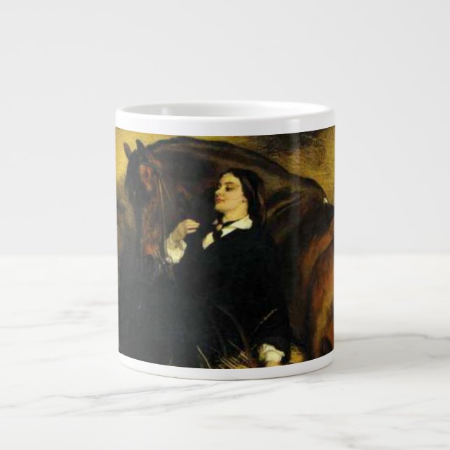 Caneca De Café Grande Mulher e Cavalo (Frente)