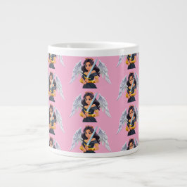 Caneca De Café Grande Mulher fofa Anjo com asas abertas e espada