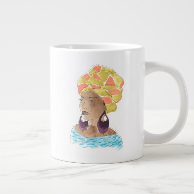 Caneca De Café Grande Mulher Forte e Bonita (Direita)